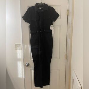 Good American Black Short-Sleeve Utility Jumpsuit Size L NWT